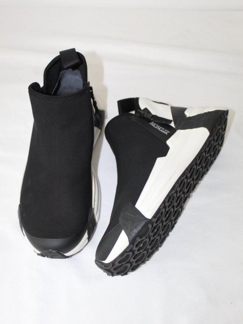 Moncler Compassor Zip Double Neoprene Flats Booties Boots Black 37.5